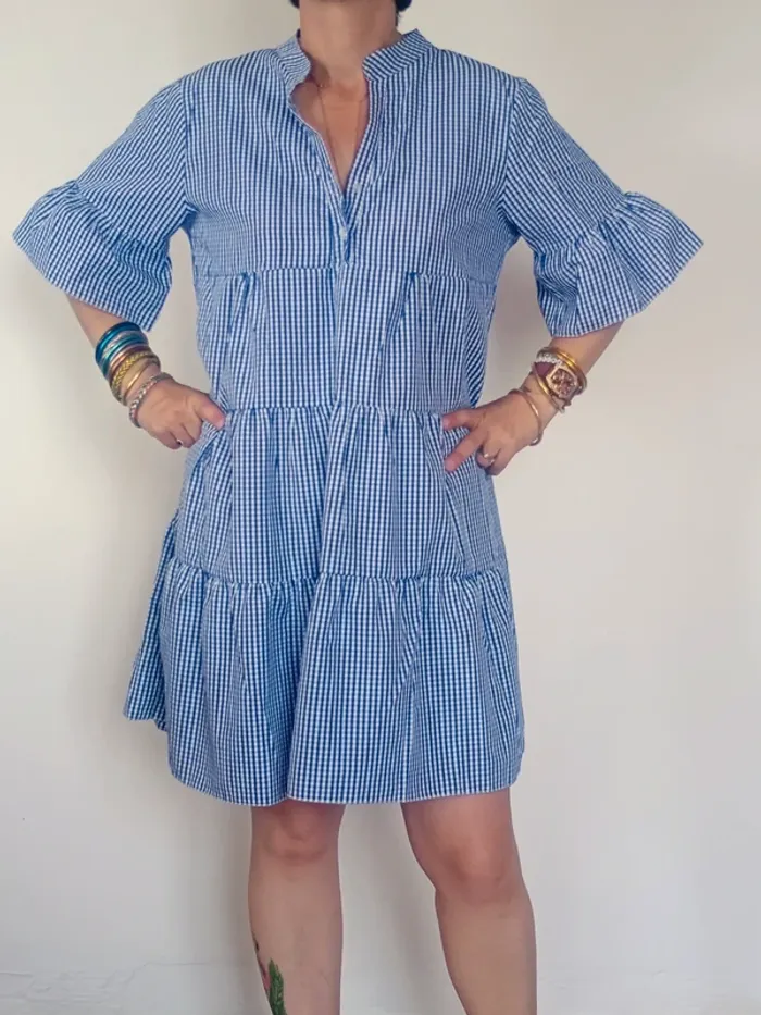 Robe à carreaux bleus et blancs – Actuelle – Taille 42/44