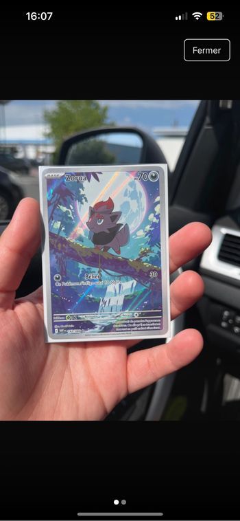 Carte Pokémon ev10.5 zorua AR 142/086 flamme blanche flamme blanche et noire