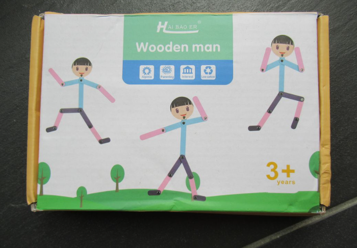 Mannequin articulé en bois avec cartes neuf - photo numéro 2