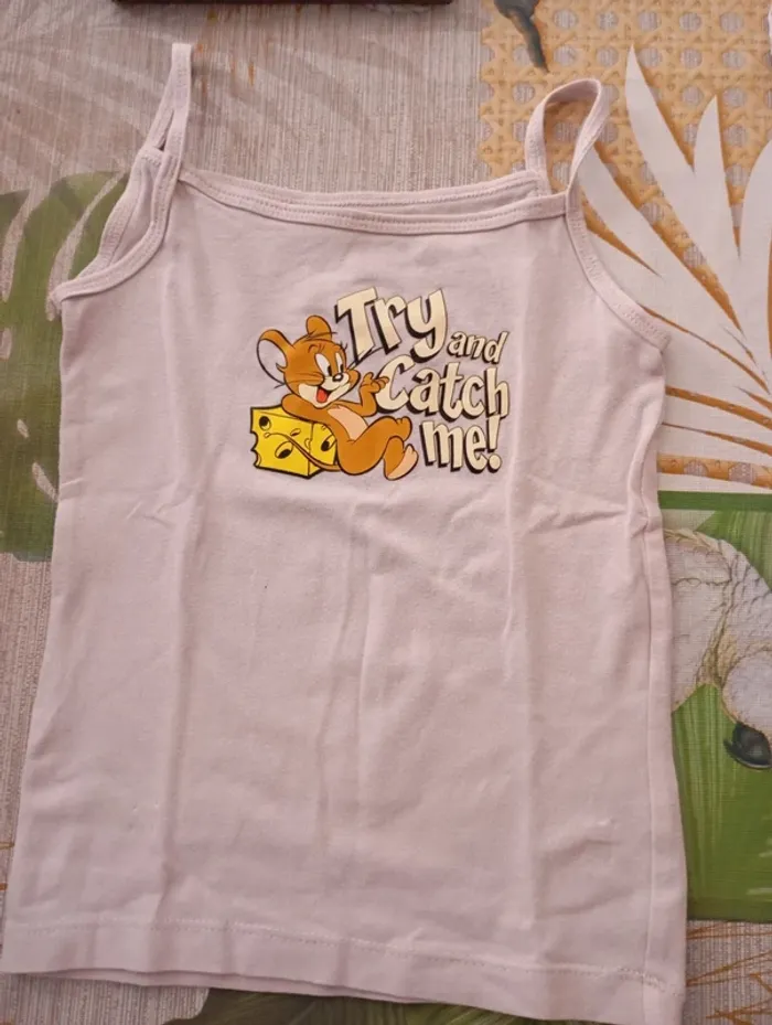 Lot de 10 maillots de corps à petites bretelles Tom et Jerry taille 98/104 - photo numéro 3