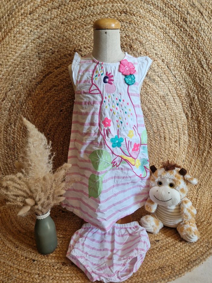 Jolie ensemble robe et culotte fille du pareil au même 24 mois 86cm