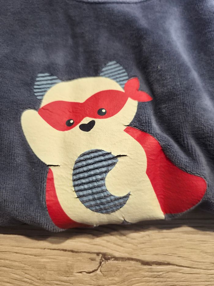 Pyjama en velours bleu, Obaïbi, 18 mois - photo numéro 4