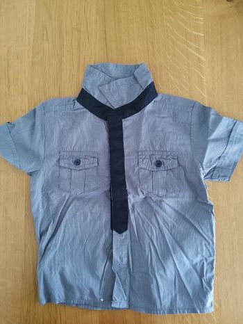 Chemisette rayée grise Kimbaloo 12 mois