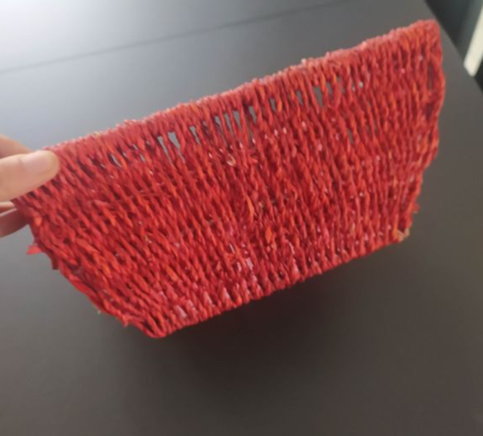 Panier bordeaux et métal - photo numéro 3