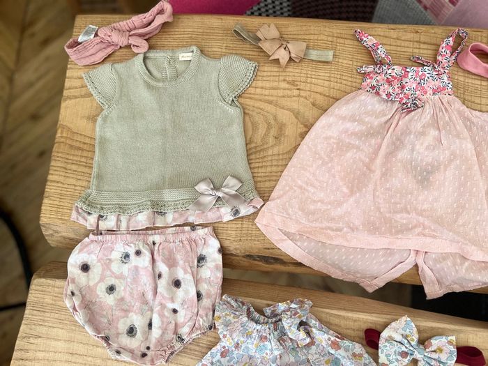 Lot vêtements fille 12 mois été liberty Lola palacios Zara ensemble complète fille - photo numéro 4