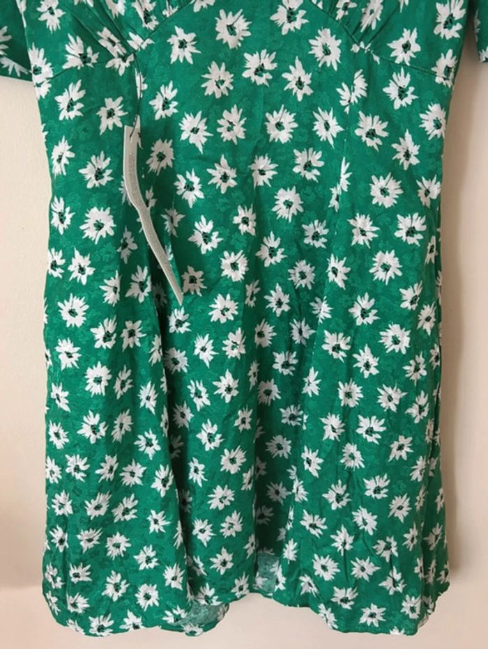 Robe fleurie, verte et blanche, Topshop - photo numéro 6