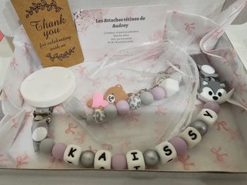 Attaches tétines personnalisé en silicone au ruban