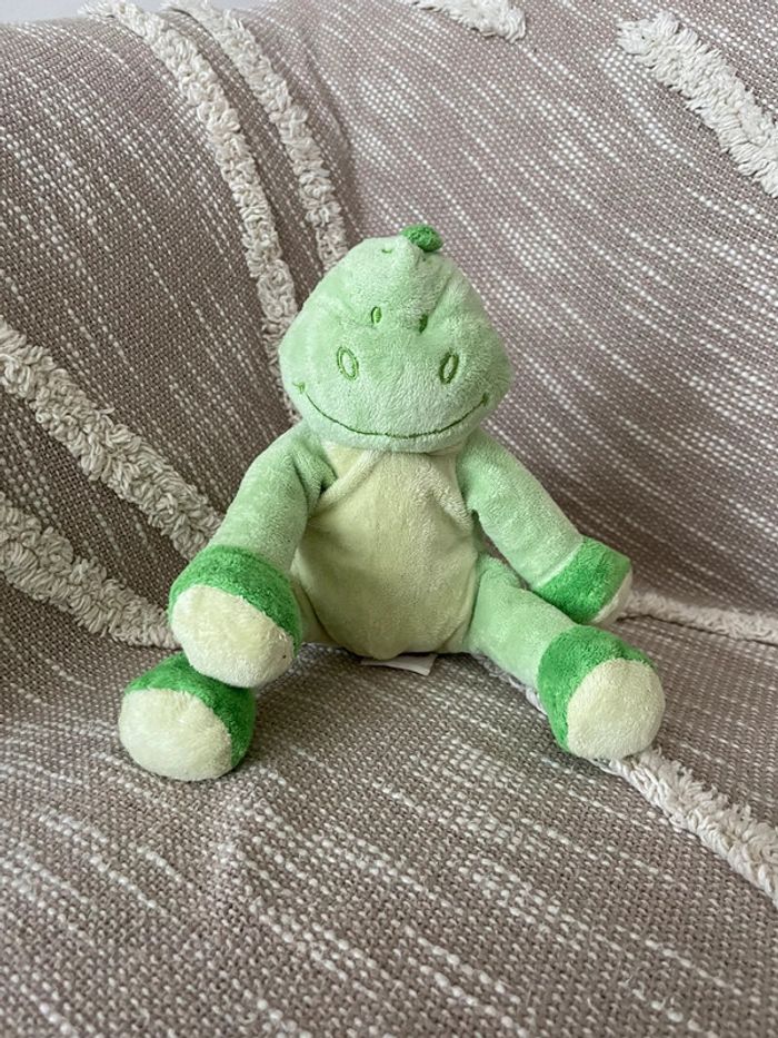 Peluche doudou 22cm bengy dinosaure dragon vert très bon état