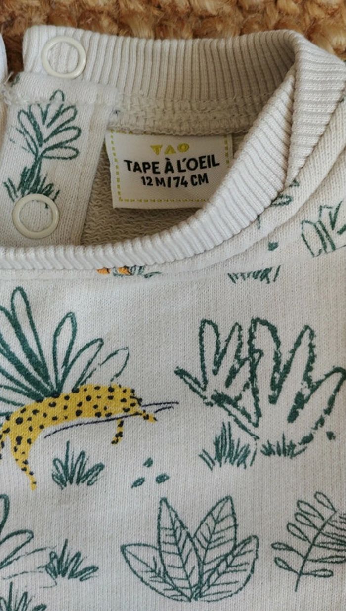 Joli ensemble 12 mois pull et sous-pull TAO motif jungle - photo numéro 11