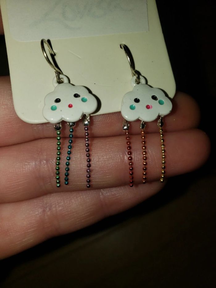 1 paire de boucle d'oreille nuage - photo numéro 2