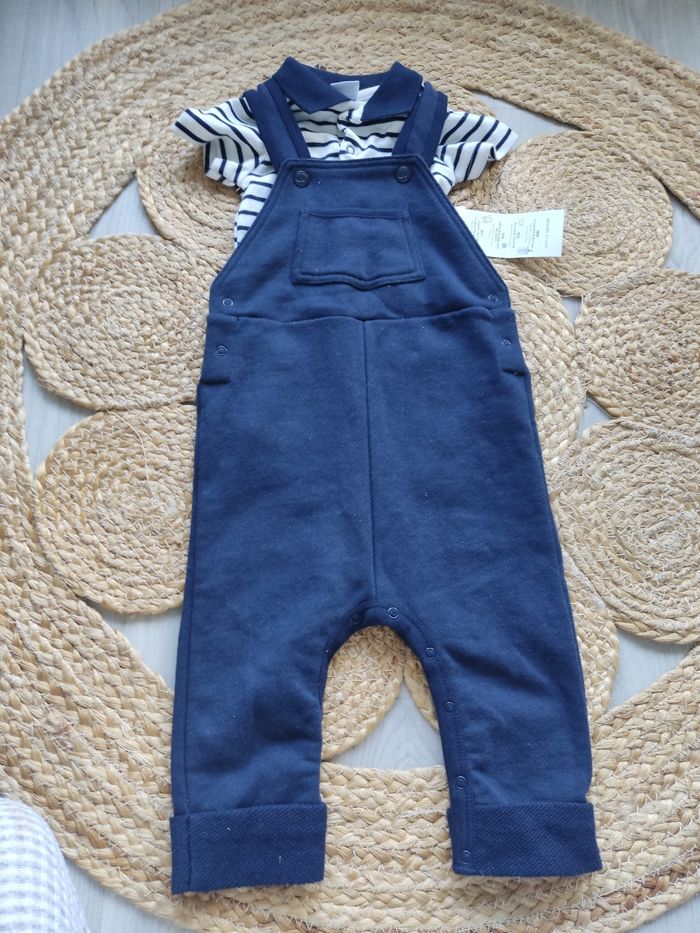 Ensemble Petit bateau salopette marinière - photo numéro 8