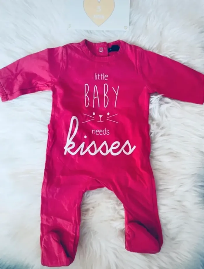 3 mois - lot 2 pyjamas coton - photo numéro 2