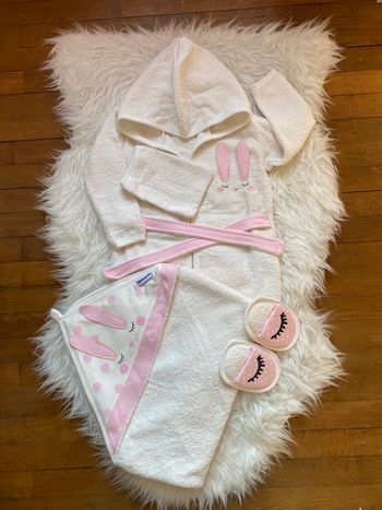 Coffret bain bébé lapin rose
