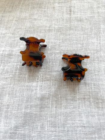 🌟 Lot 2 pinces marron