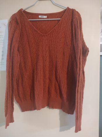 Pull femme couleur rouille – Gémo – Taille L ✨