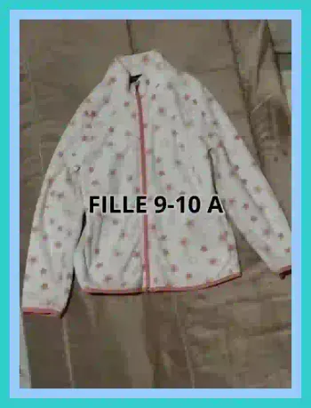 Veste polaire Inextenso blanc motifs étoiles fille 9 à 10 ans