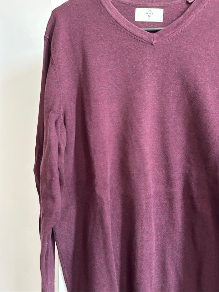 Pull Col V violet foncé Homme C&A Taille L - photo numéro 2