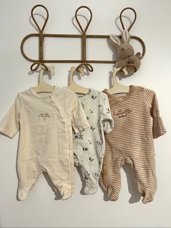 Lot 3 pyjamas naissance