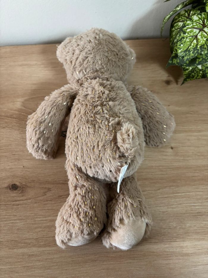Doudou ours marron Pailette doré damart - photo numéro 3
