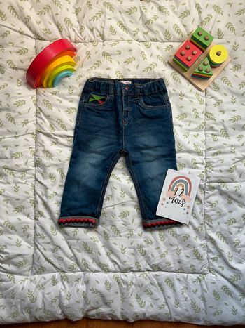 jean bleu avec broderie 12 mois du pareil au même taille réglable