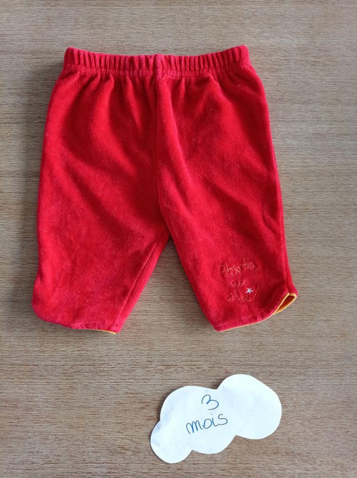 Legging velours rouge 3 mois
