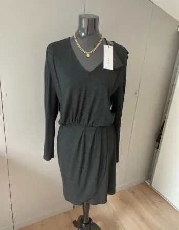 IKKS – Robe cache-cœur anthracite taille 38