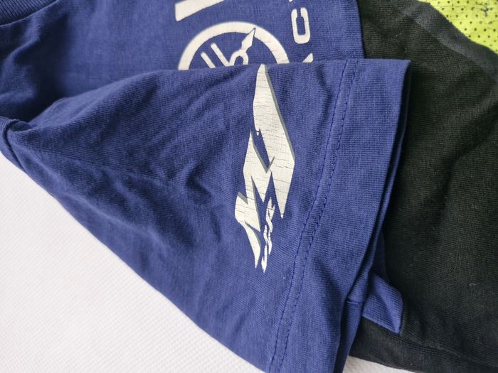 T-shirts manches courtes 3/4 ans Yamaha Factory Racing VR46  Bleu marine noir jaune Logo Yamaha 46 - photo numéro 4