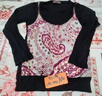 T shirt manches longues 10 ans fille