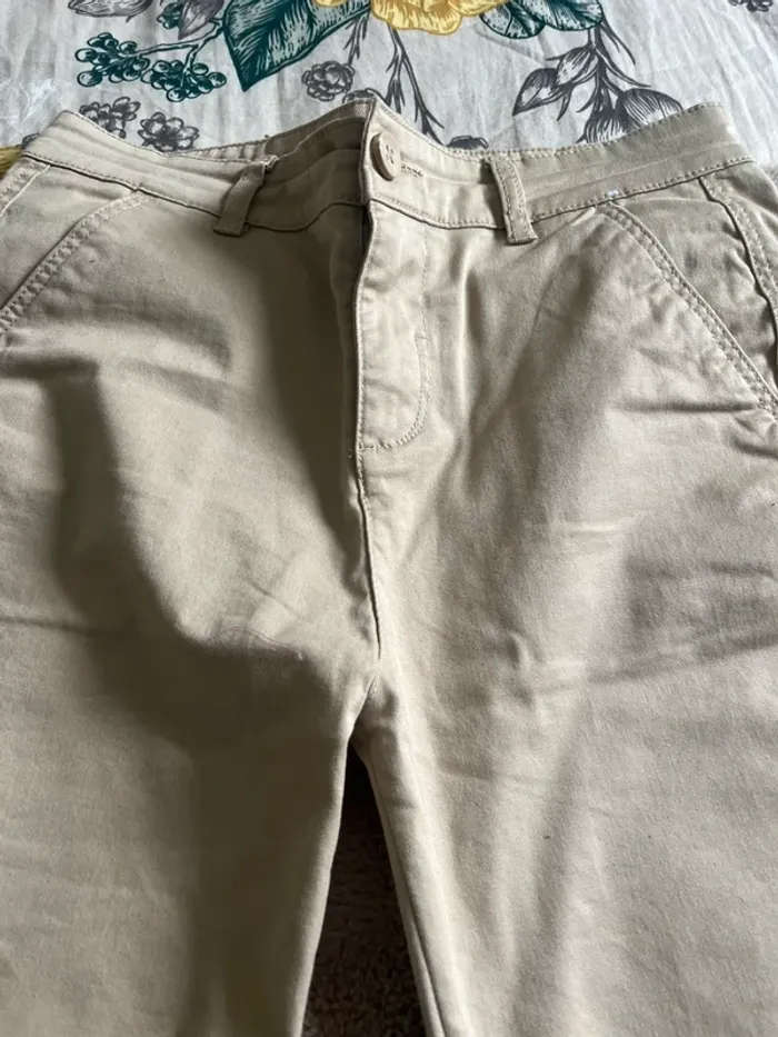 Pantalon beige chino 10/11 ans - photo numéro 5