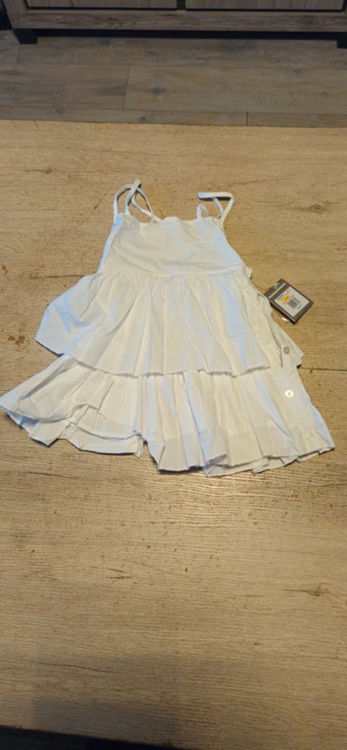 Blouse à bretelles, asymétrique, blanche, Buissonnière, 8 ans, neuf avec étiquette - photo numéro 6