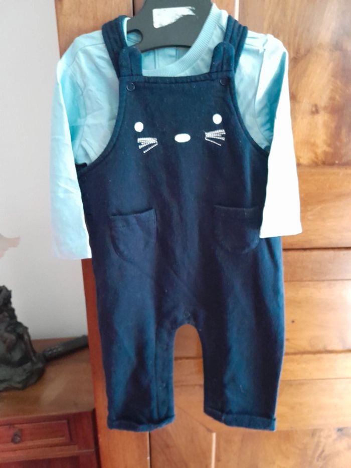 Salopette chat et short en velours avec haut - photo numéro 4