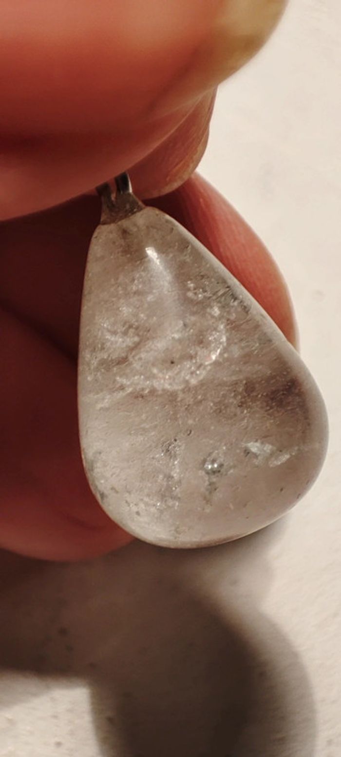 Pendentif goutte transparent white crystal - photo numéro 3