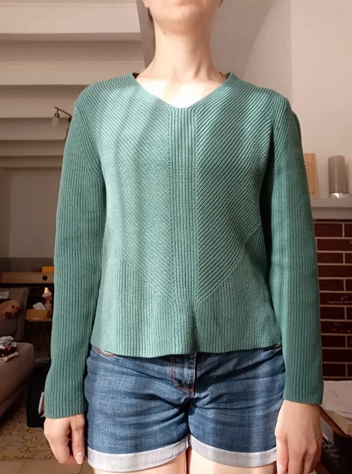 Pull bleu vert