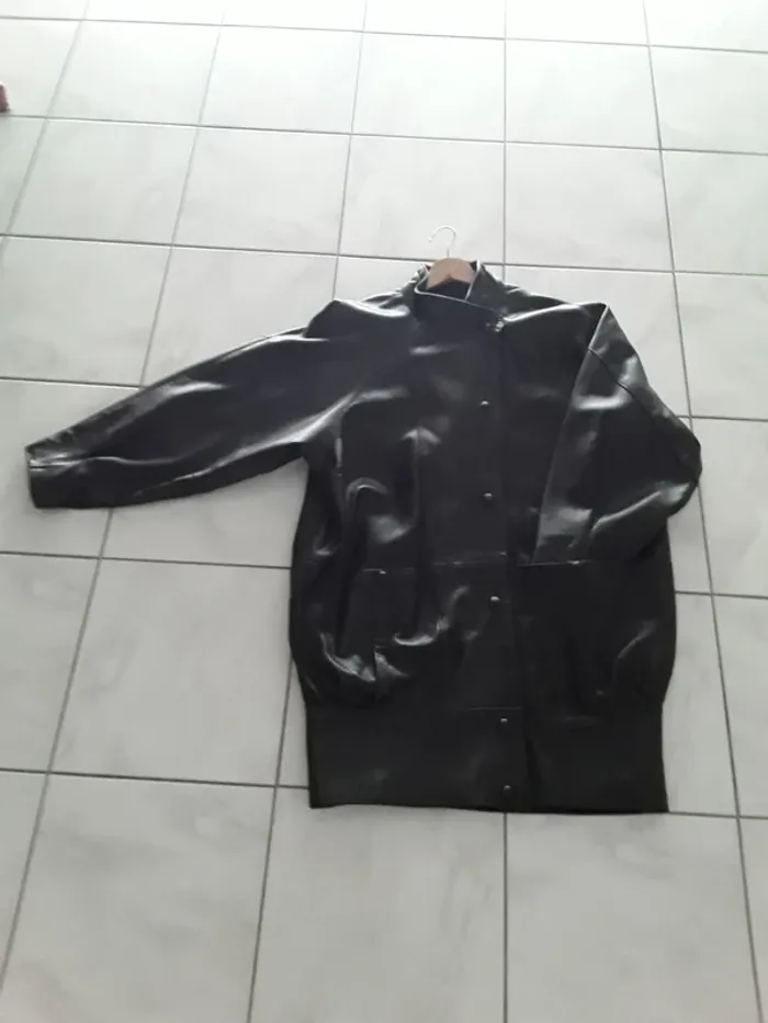 Manteau cuir noir