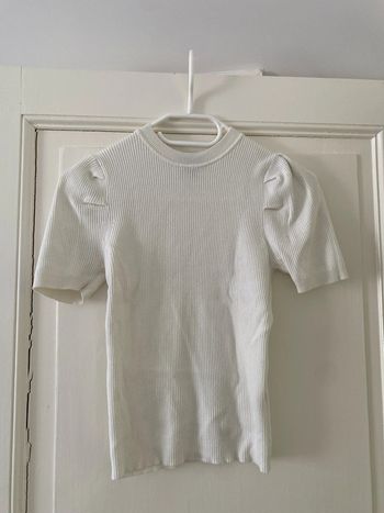 T-shirt manches courtes blanc côtelé primark