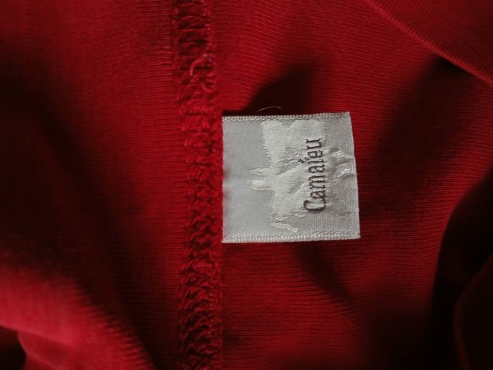 Haut ML col V rouge 34/XS - Camaïeu - photo numéro 3