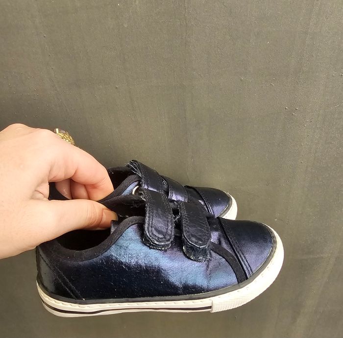 Basket style ballerine bleu reflet violet - photo numéro 2