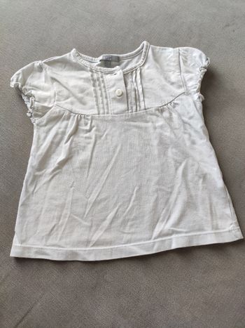 Tee shirt manches courtes blanc super u 24 mois