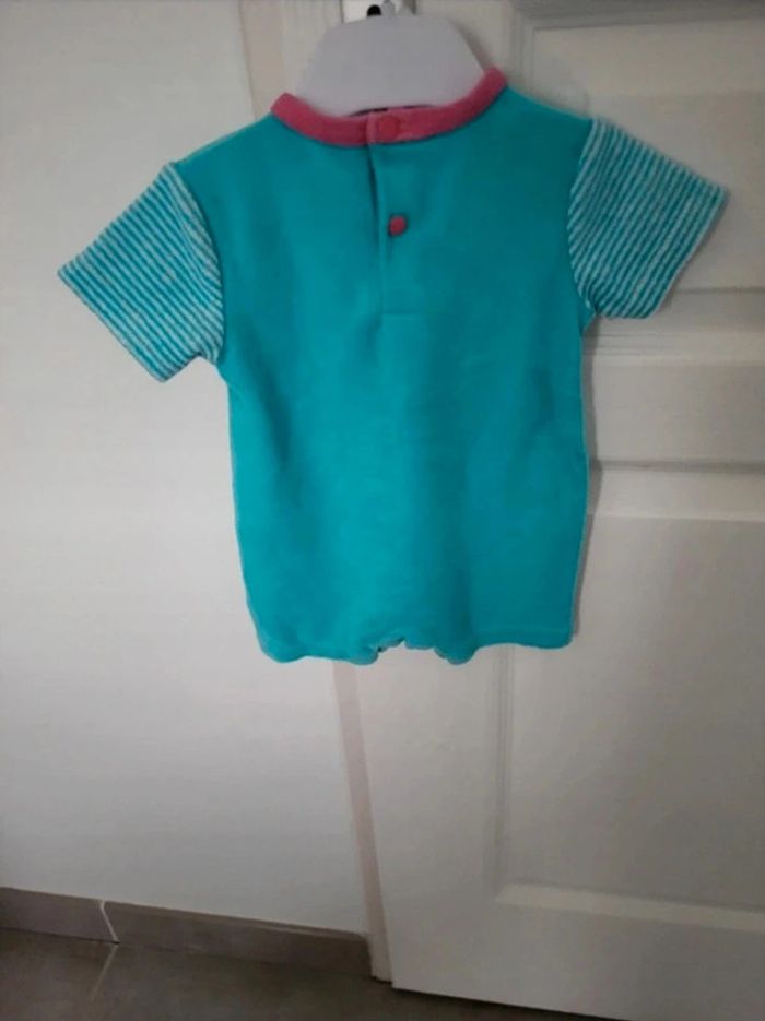 Barboteuse fille eponge turquoise et rose  3 mois neuve - photo numéro 3