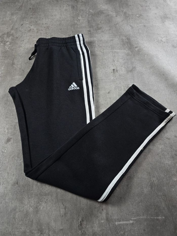 Pantalon jogging Adidas sportwear noir bandes blanches taille M - photo numéro 2