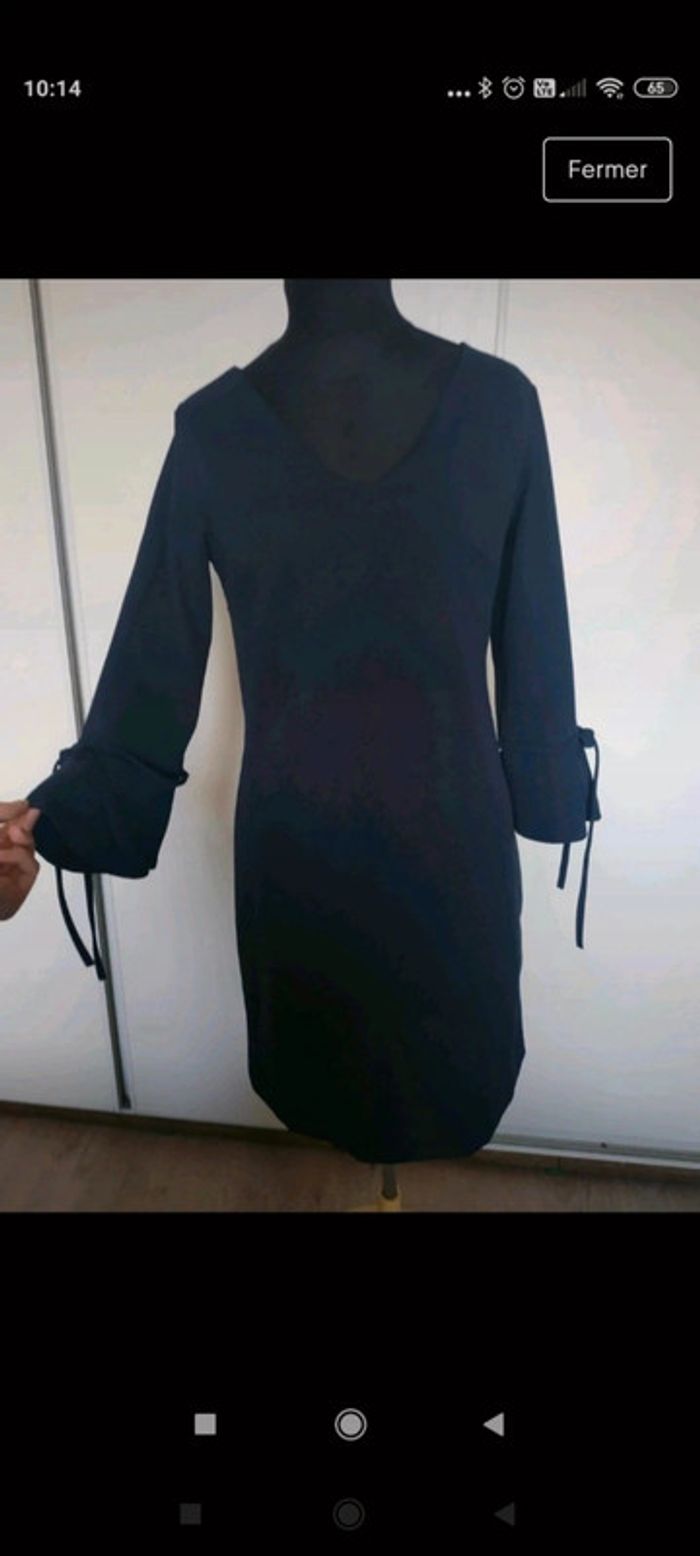 Robe bleu marine casual manche a nouer