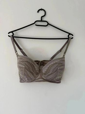 Soutien-gorge Huit - Dentelle taupe - Taille 85D