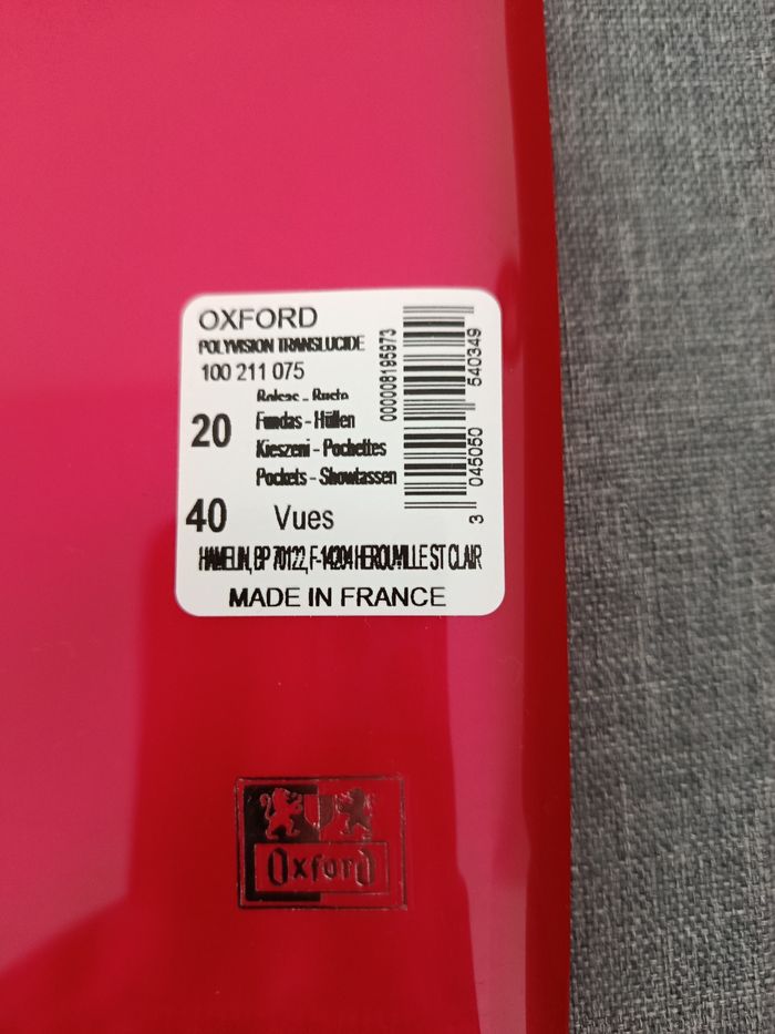 Porte vues Oxford neuf - photo numéro 3