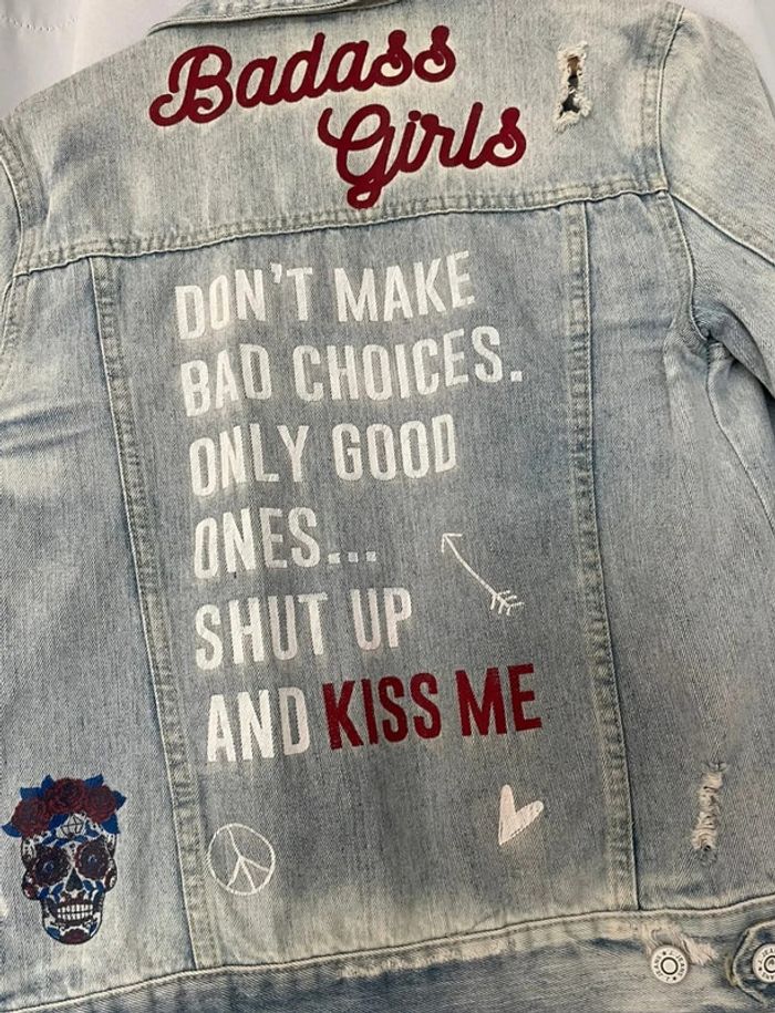 veste en jeans femme avec motif - photo numéro 3