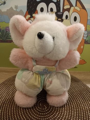 Peluche souris 🐁 rose vintage nounours 25cm 