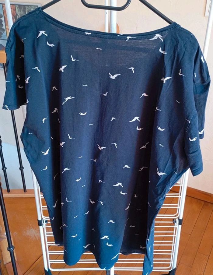 Tee-shirt bleu marine 100% coton - photo numéro 2