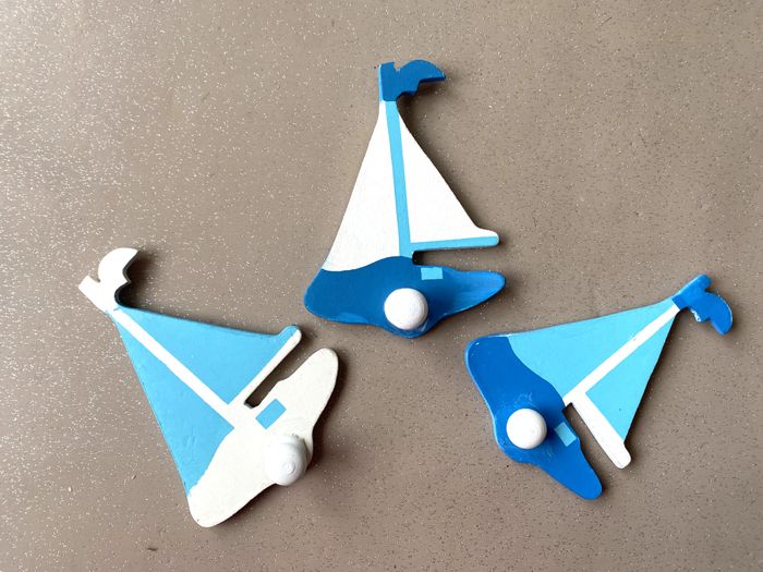 Lot de 4 patères bateaux et chien - photo numéro 4