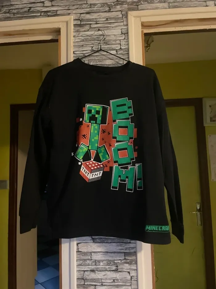Sweat-shirt garçon minecraft 13/14 ans