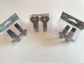 3 paquets de 2 pinces nappes cœur