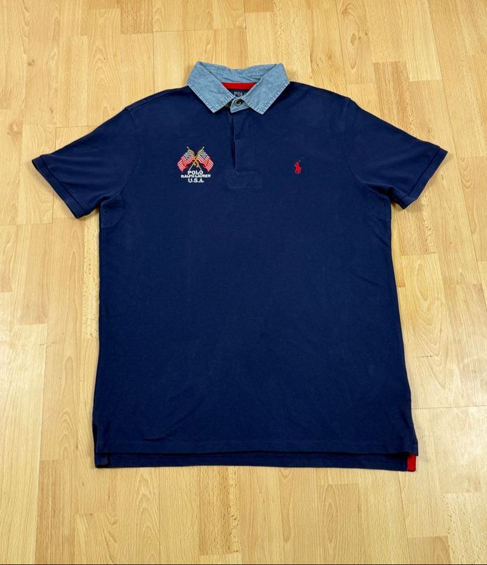 🔹 Polo Ralph Lauren USA – Col en jean – Taille L - photo numéro 2
